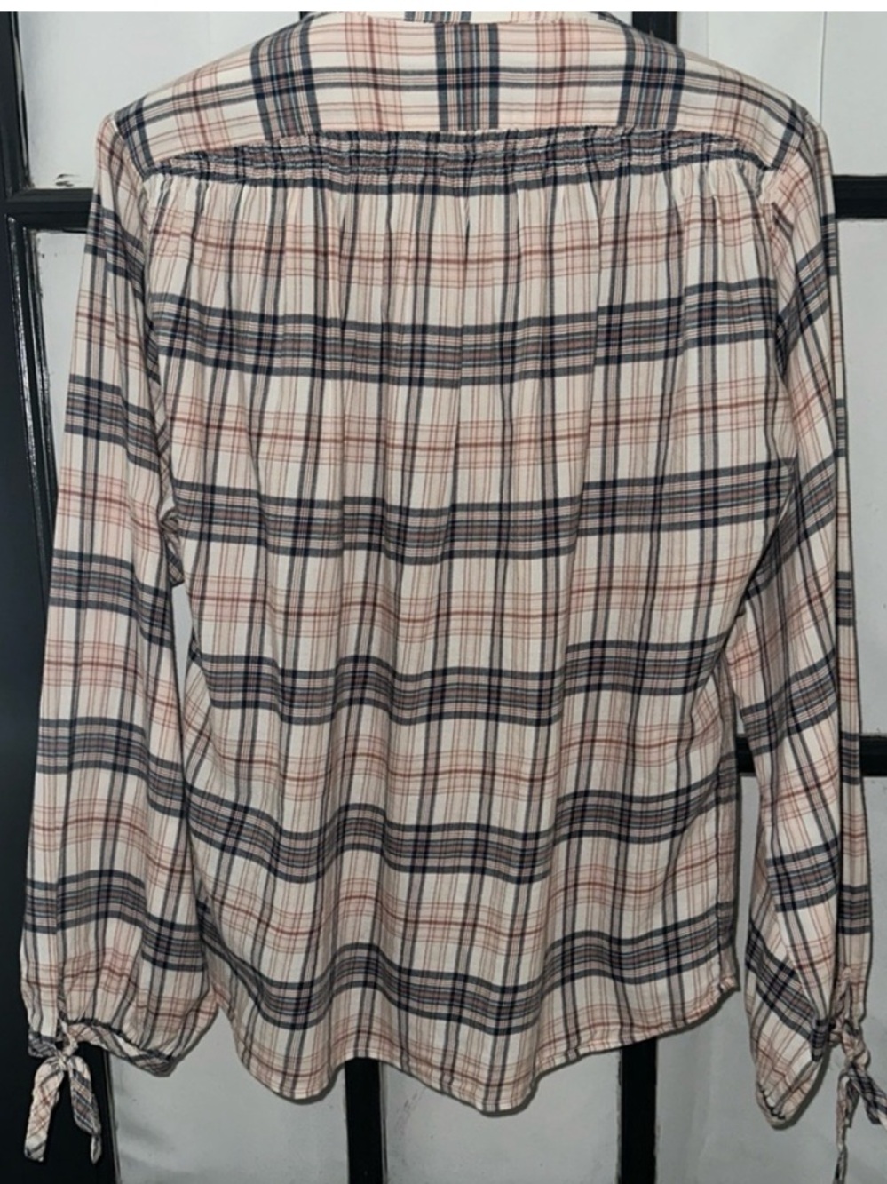 Faherty Plaid Shirt in Blue and Cream - Picture 4 of 4